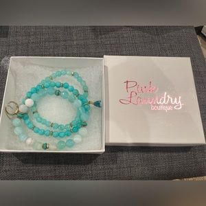 Pink laundry brand new I. Box set crystal stretch bracelets